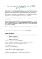 List of Frequently Cited authorities in WRC Jurisprudence